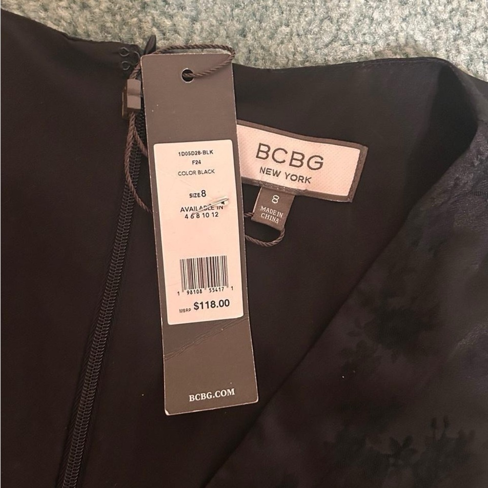 NWT BCBG New York Black Slip Dress - Picture 5 of 9
